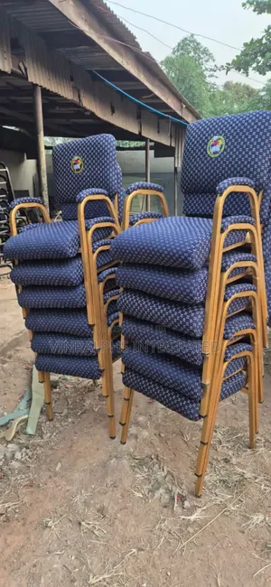High Quality Pattern Blue Pastors Chair With Armrest and Logo
