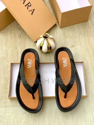 Zara Leather Slipers 40-46 Brown