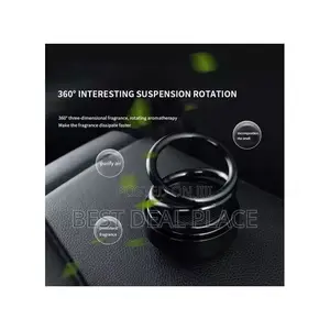 Solar Powered Rotating Perfume Car Air Freshener - Black