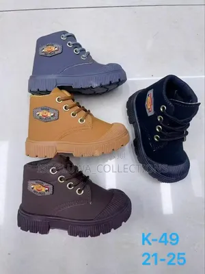Cartoon Lace-Up Ankle Boots – Non-Slip Chunky Sole 21 to 30
