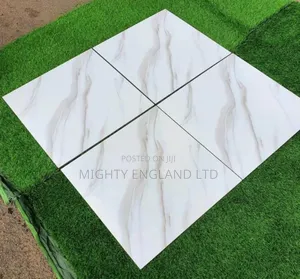 Glossy Glazed Porcelain Tiles With a White Gold Marble-Look Finish