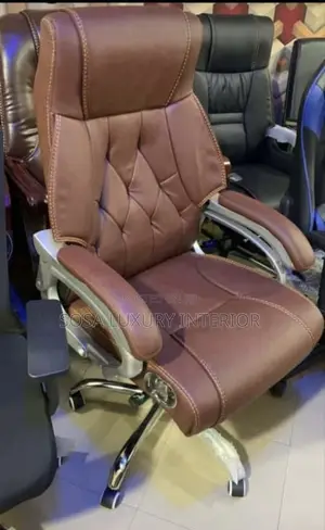 Luxury Brown Executive Office Chair With Footrest