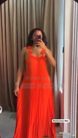 Beautiful Sleeveless Pleated Long Gown