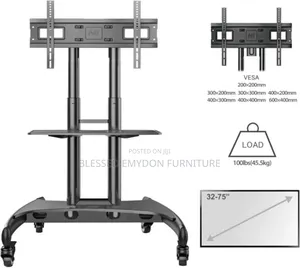 Mobile Tv Cart Stand With Wheels for 32′′-75′′ Tv’S(Ava1500-60-1p)