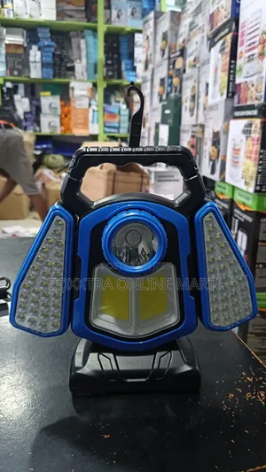 Double Reflection Solar and Electric Rechargeable Lamp With Power Bank