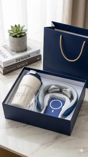 Insulated Mug, Power Bank and Neck Massager Gift Pack