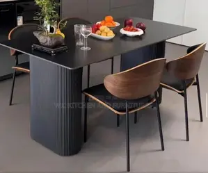 Modern Wood Black Dining Set