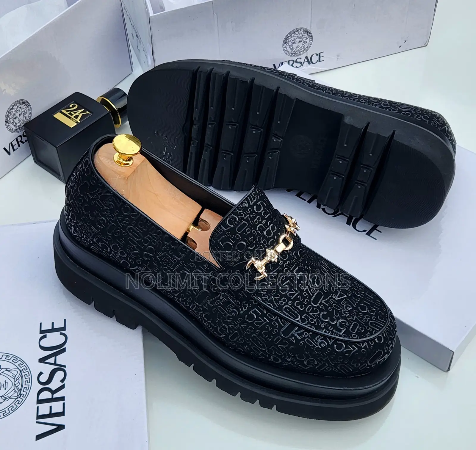 Versace Platform Loafers With Embossed Logos