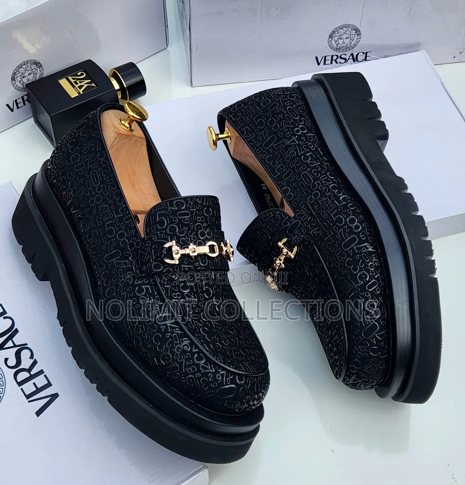 Versace Platform Loafers With Embossed Logos