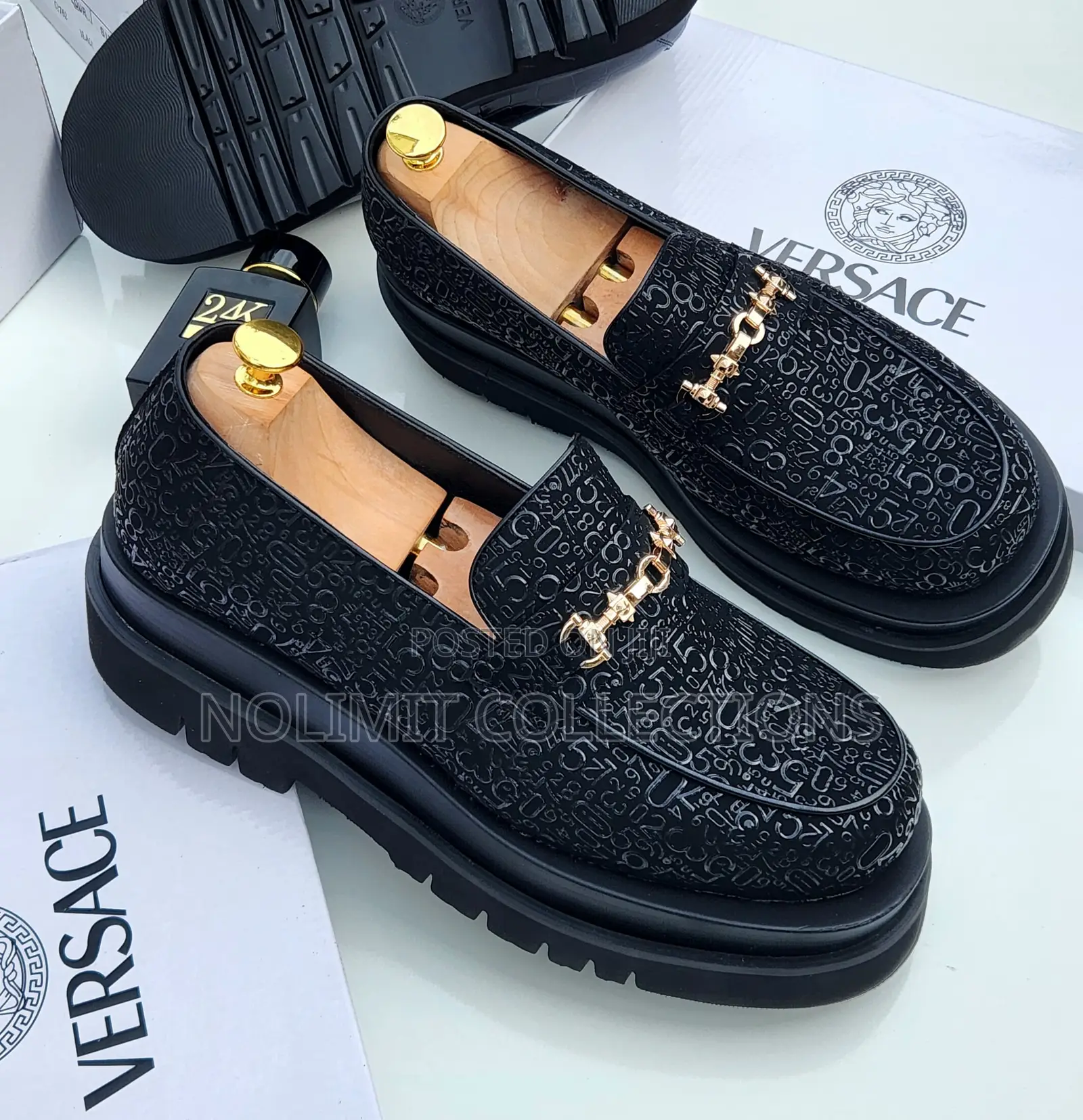Versace Platform Loafers With Embossed Logos