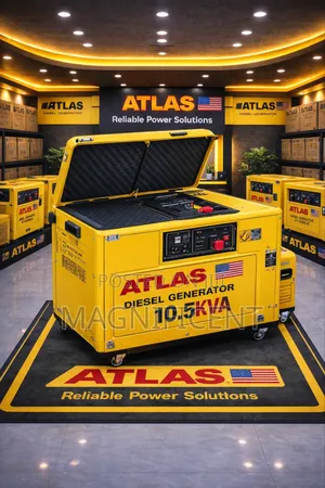 Atlas 10.5kva Soundproof Diesel Generator Heavy Duty Three Phase Power