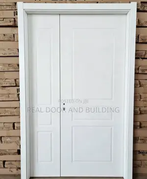 Quality White Double HDF Wooden Door. (53ldh)
