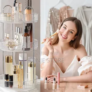 3 Tiers, Large Capacity Skin Care Transparent Makeup Storage Organizer