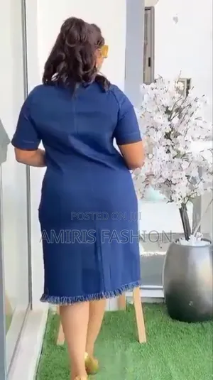 Short Gown Denim With Stone Designs