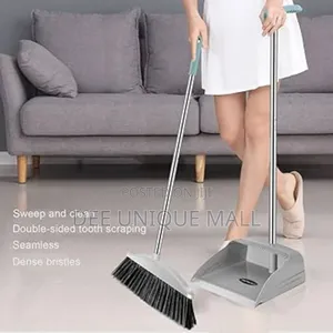 Broom and Dustpan Set for Home - Dust Pans With Long Handle
