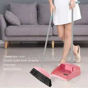 Broom and Dustpan Set for Home - Dust Pans With Long Handle