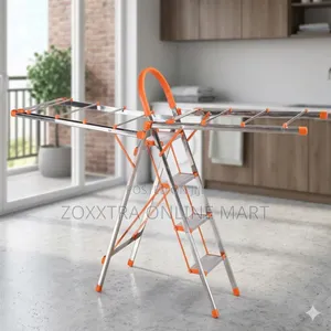 Multifunctional Stainless Steel Ladder and Clothes Hanger