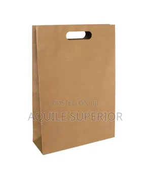 Brown A4 Medium Craft Paper Bag 110gsm Die-Cut Handle, Portrait