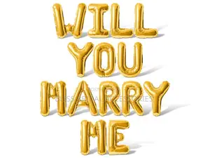 Gold Will You Marry Me Foil Balloon