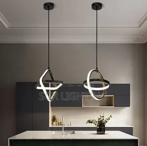 Modern Black Led Pendant Light Minimalist Chandelier for Dining Room