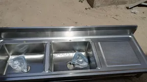 Commercial Double Sink With Side