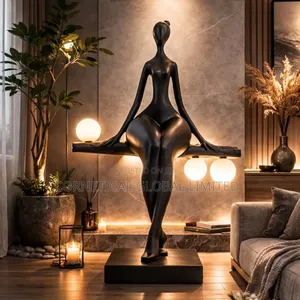 Luxury Artistic Sculpture Floor Lamp (Seated Lady Design)