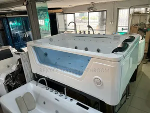 Luxury Glass-Front Double Person Hydro-Massage Jacuzzi Bathtub