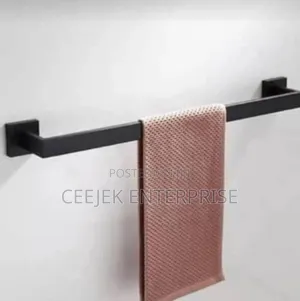 Single Black Towel Rail