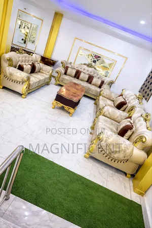 Premium Royal Living Room Sofa Set – Luxury Classic Gold Design