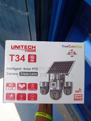 Auto Rotate Triple Lens Solar PTZ Camera, With Auto Tracking