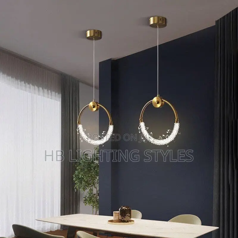 Modern Copper Ring for Indoor Bedside Pendant Light