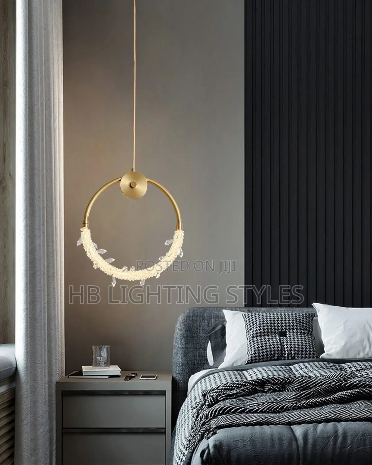 Modern Copper Ring for Indoor Bedside Pendant Light