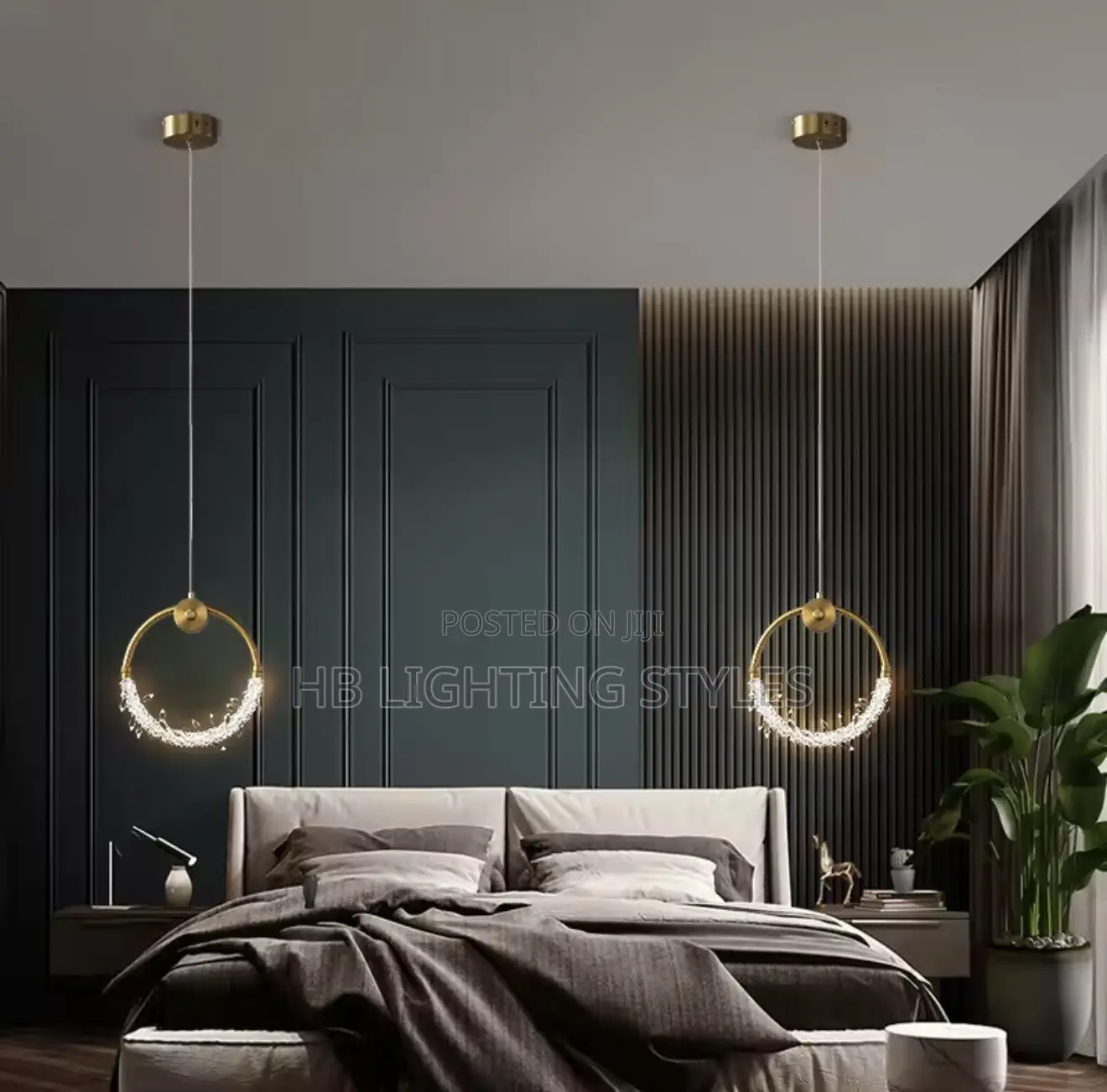 Modern Copper Ring for Indoor Bedside Pendant Light