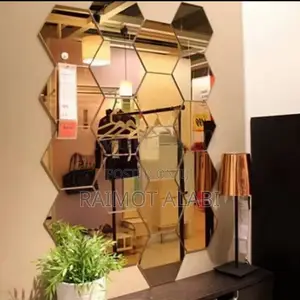 12pcs Acrylic Hexagon Decorative Mirror