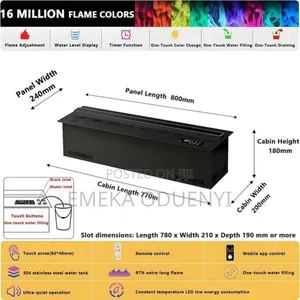 Modern Electric 3d Water Vapor Fireplace- 1.2mtr