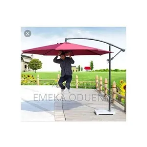 Garden Umbrella Cantilever Support With Marble Base- Wine