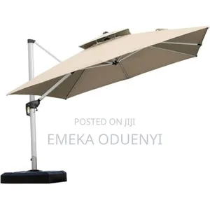 360 Degree Rotation Patio Solar Umbrella - Khaki
