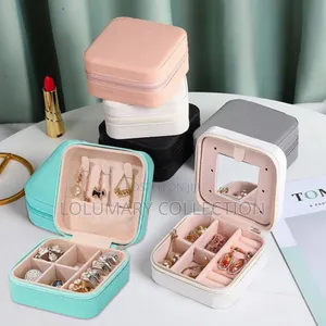 Portable Jewelry Leather Box – Square Travel Jewelry Organizer