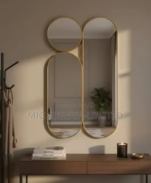 Modern Irregular Wall Mirror Set Gold Decorative Three-Piece