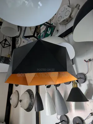 Geometric Black and Gold Pendant