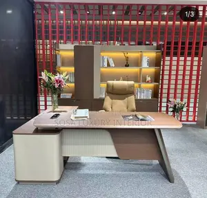 Luxury Foreign Imported Executive Office Desk With Led Lighting