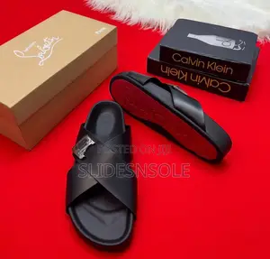 Noir Cross Buckle Slides