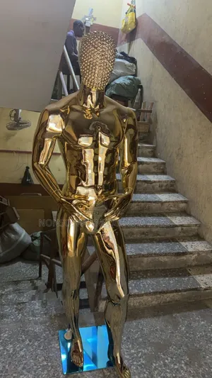 Stone Face Gold Male Chrome Full Body Mannequin