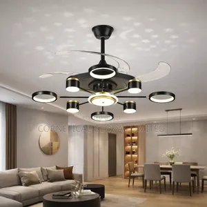 Luxury Ceiling Fan Chandelier (8+1 Heads – Star Sky Design)
