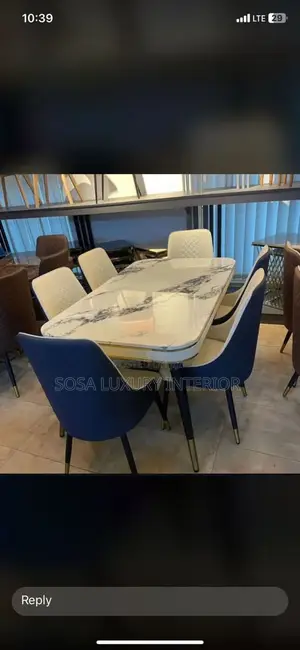 Premium Imported Luxury Marble Dining Set With 6 Chairs