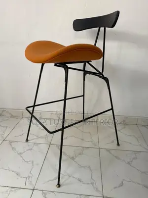 Premium Imported Modern Orange Bar Stool With Backrest