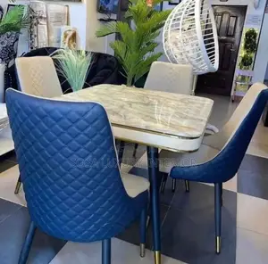 Brand New Modern Marble Dining Table Set With 4 Chairs