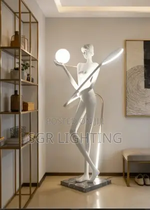 Ribbon Muse Gymnastics Art Sculpture Floor Lamp Bar Restaurant