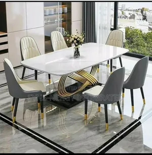Durable Marble Top Dinning Table and 6 Chairs