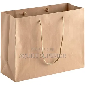 Brown A4 Medium Paper Bag Normal Rope Handle, Landscape, No Print
